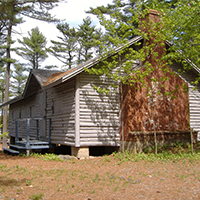 exterior view of the trefoil lodge at camp scelkit